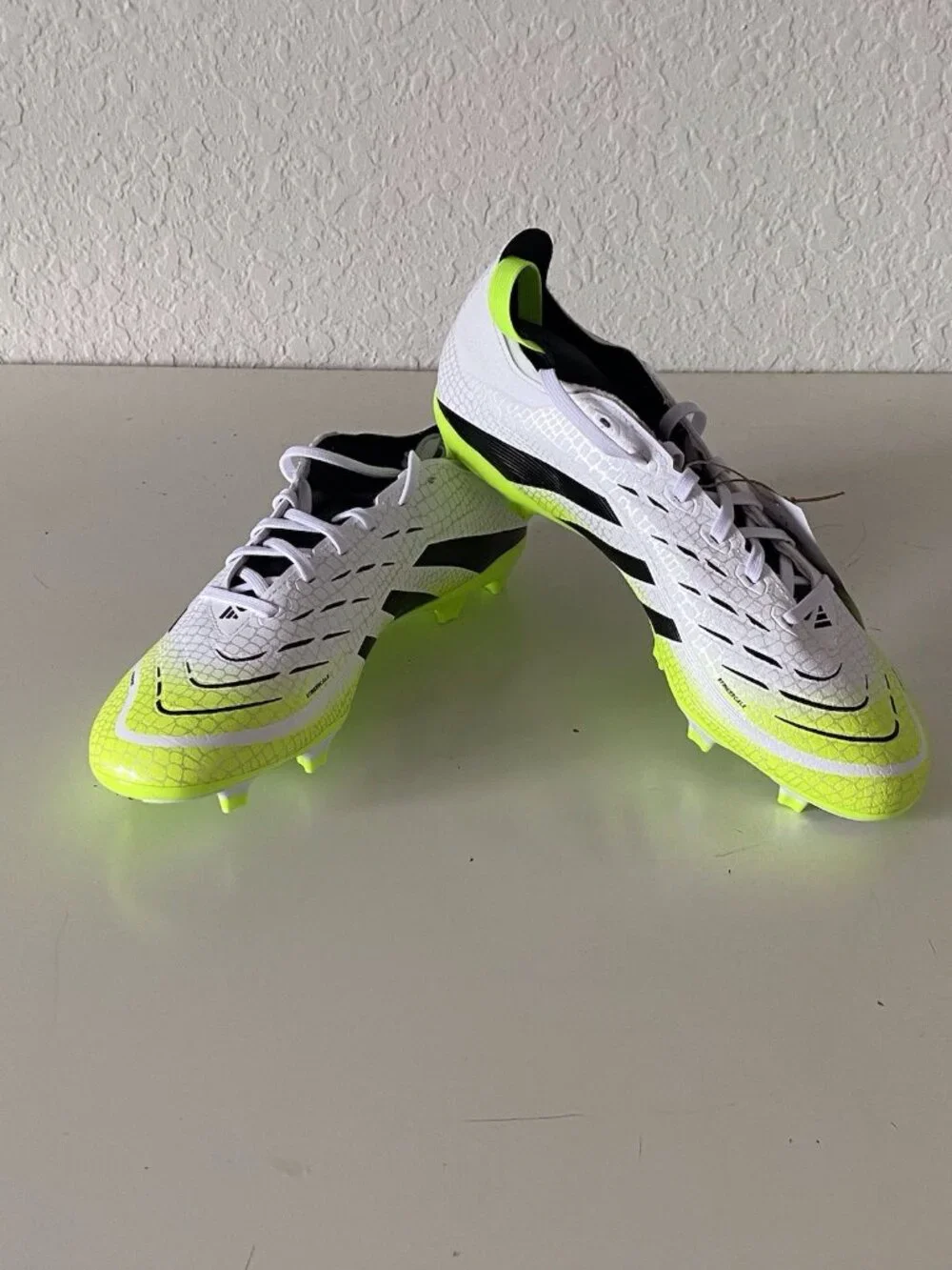 Adidas Predator League FT FG/MG Soccer Cleats JI1111 White Yellow Men’s Sz 8‎